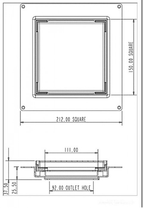 Злив у підлогу (отвір 90 мм.) CD150-90-BMAC / узор MACINTOSH