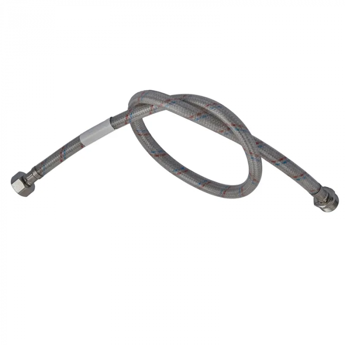 Гнучкий шланг для підключення води гайка 1/2'' - Штуцер 1/2'' (150 см) (силик. оболонка) Zerix (ZX3024)