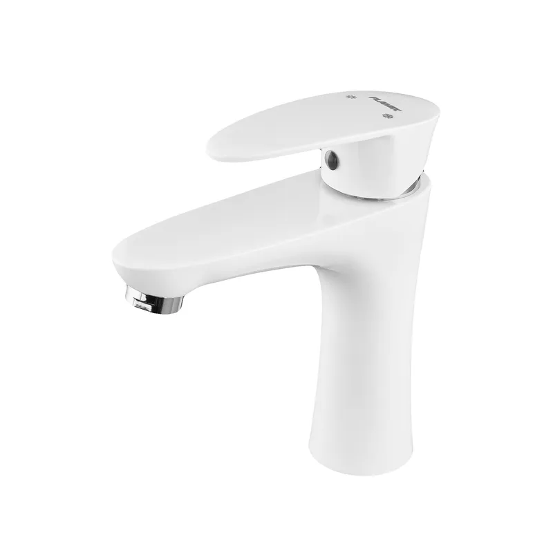 Змішувач для умивальника Plamix Cezar-001 SET White (з підведенням) (PM0661)