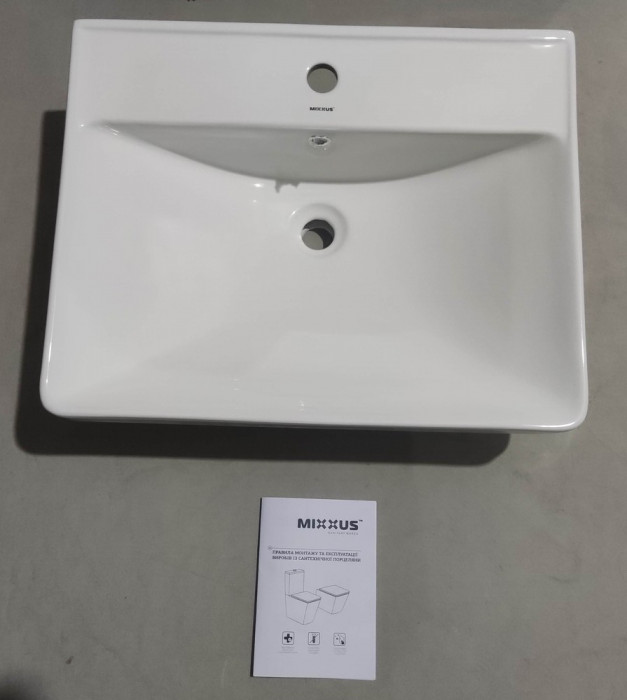 Раковина меблева MIXXUS PREMIUM STYLE-1501 600х480х190mm з отвором під змішувач та переливом (MP6498)