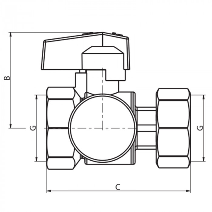 Кран ГГМ з накидною гайкою з термометром Koer KR.1034 - 1" прямий (KR2892)
