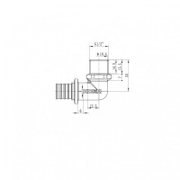 Кутник перехідний із ЗР Koer KA.L06M-20 - 20(2.8mm) x 1/2"M (KR4875)