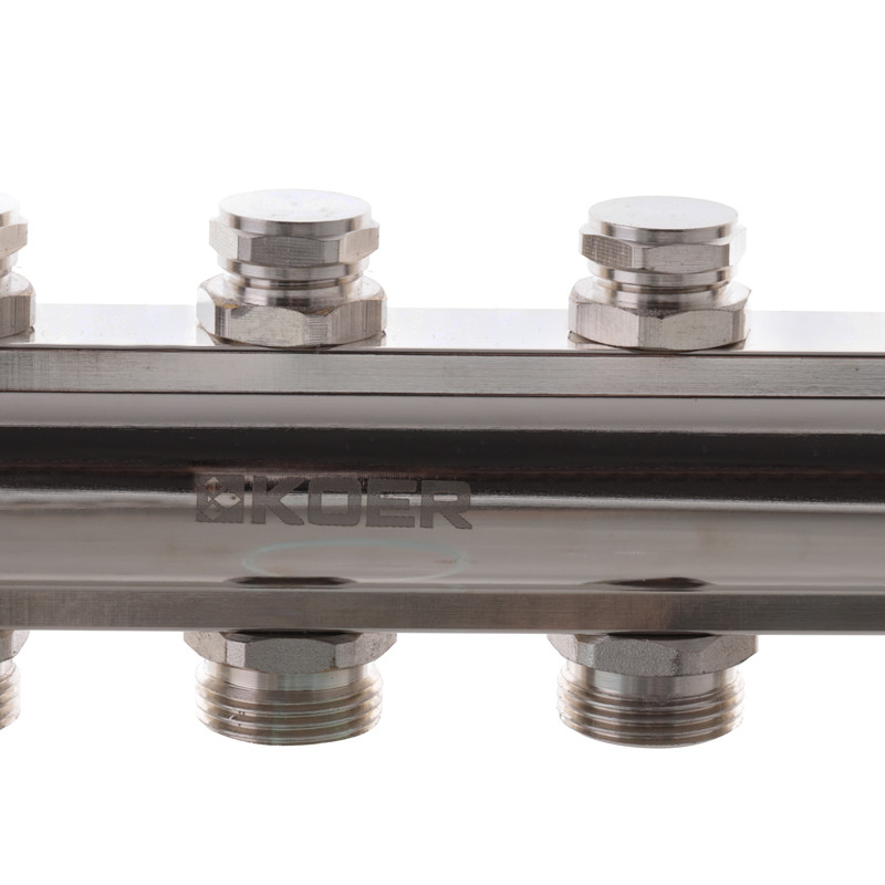 Колекторний блок з термостатичними клапанами Koer KR.1100-06 1"x6 ways (KR2632)
