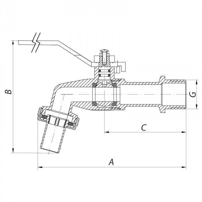 Кран пивний 1/2" (Koer KR.256) (KR2749)