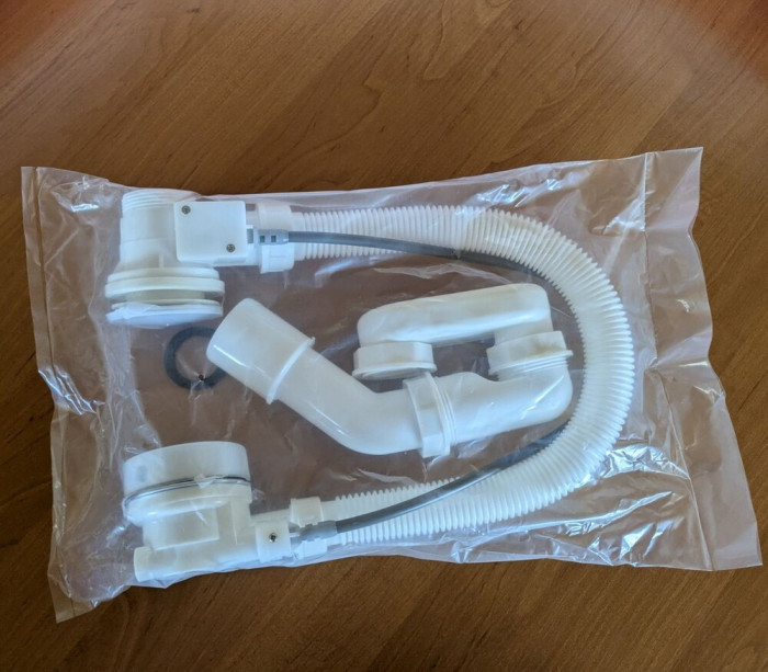 Сифон для ванни Koer BD-04-01 напівавтоматичний з переливом, без ревізії (Колір хром) 1 1/2'' (KR5442)