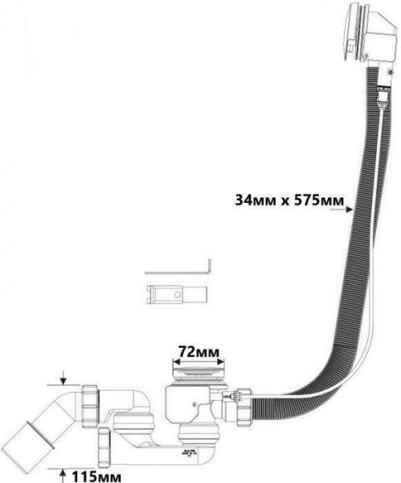 Сифон для ванни автомат 40/50 HC31PB-CP Push Button
