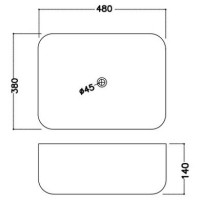 Раковина JAQUAR JDS накладна 380x480 мм, біла JDS-WHT-25909