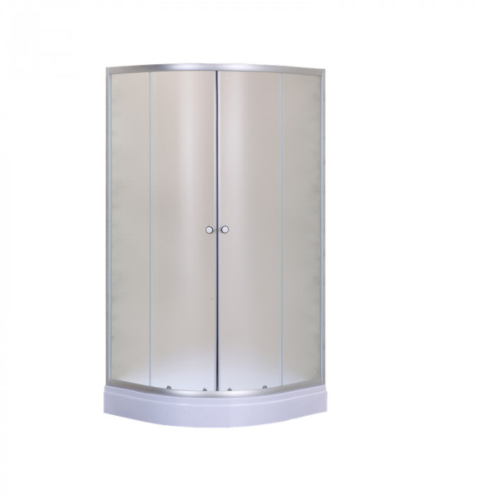 Душова кабіна з низьким піддоном Mixxus PLAIN SCT02-90x90x195-FB SATIN матове скло 4мм (MI6896)