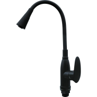 Змішувач для кухні PLAMIX CEZAR-011-B SET MATTE BLACK REFL.BLACK з силіконовим виливом, з підведенням (PM0719)