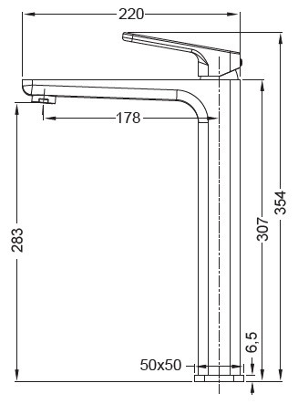 Змішувач для умивальника високий Koer KB-11031-07 (KR5435)