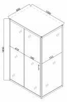Душова кабіна без піддону Mixxus HARD SC01-100x80x185-TR CHROME прозоре скло 5мм (MI6911)