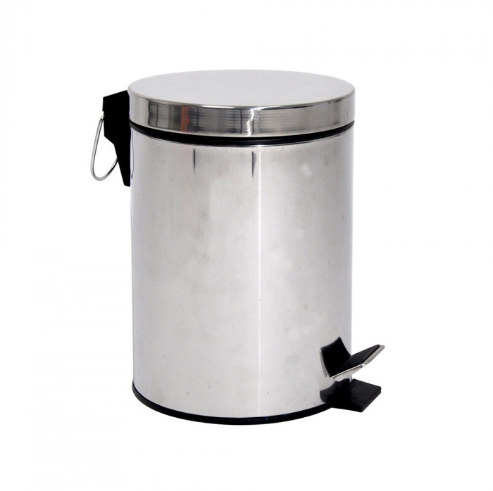 Відро для сміття кругле Zerix Solo-TC0105 SS Color 5 л колір нержавійка (ZX5897)