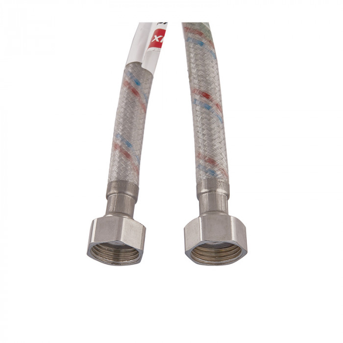 Гнучкий шланг для підключення води гайка 1/2'' - гайка 1/2'' (100 см) (силик. оболонка) Zerix (ZX3012)