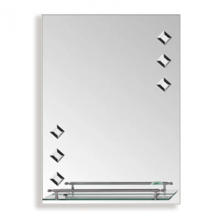 Дзеркало настінне Zerix SANSA MRZ04-45x60x10 прямокутне з полицею та декором (ZX5626)