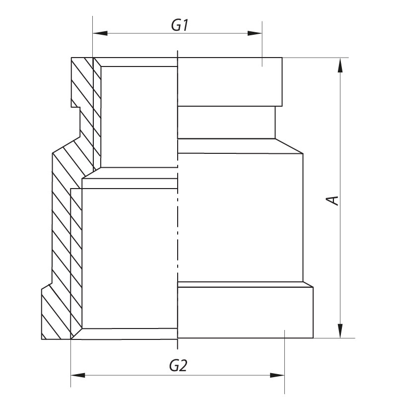 Муфта редукційна 1/2"x3/8" (хром) Koer KF.C0406.chr (KF0121)