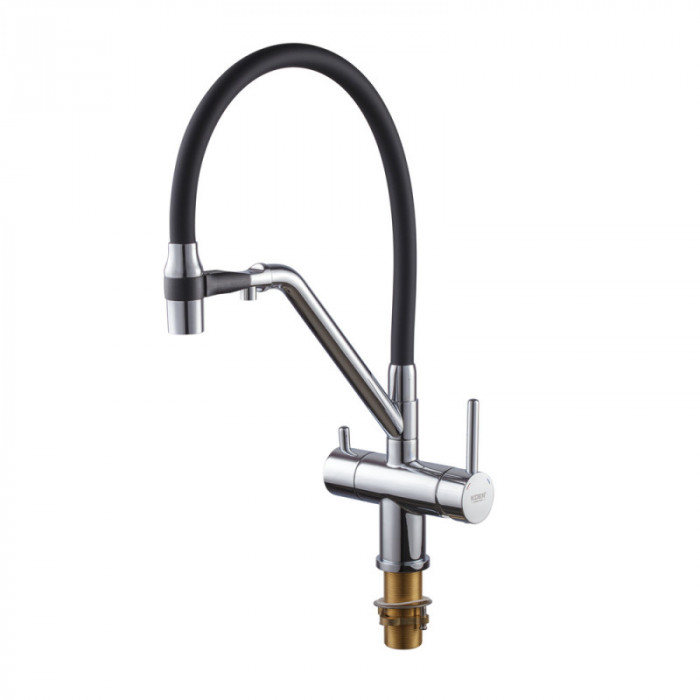 Кухонний змішувач з силік. виливом і вих. для питної води KOER KB-72006-01 (KR3379)