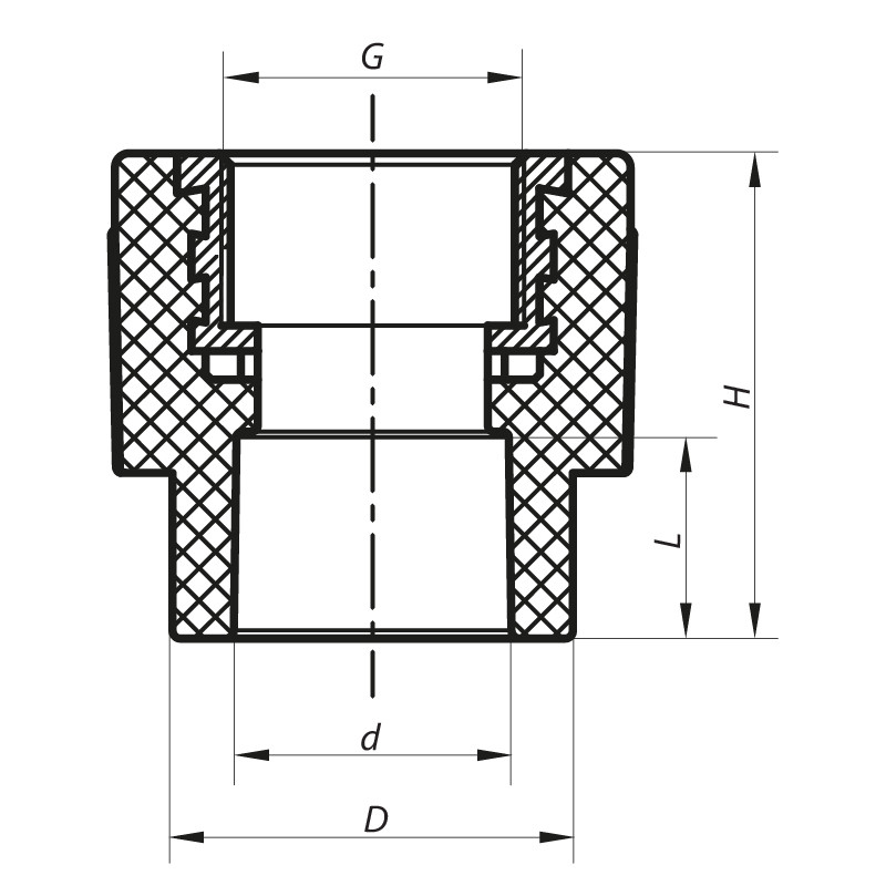 З'єднувальна муфта ВР 25x3/4F PPR Koer K0088.PRO (KP0106)