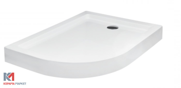 Піддон півкруглий SATURN Р правий 100х80х4/14 см + ноги
