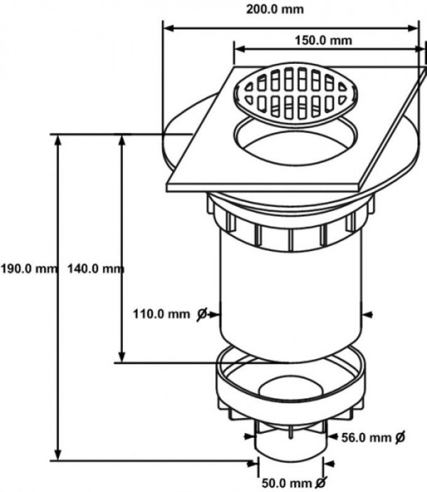 Злив у підлогу TSG-2TB