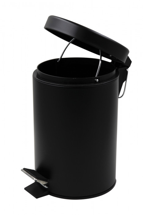 Відро для сміття кругле Zerix Solo-TC0105 Black 5 л колір чорний (ZX5898)