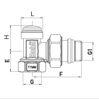 Кран радіаторний Roho R5251-050 - 1/2" кутовий (антипротікання) (RO1016)