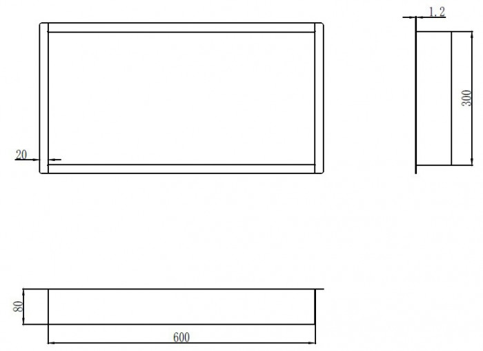 Полиця-ніша для ванної кімнати Mixxus Premium NICHE-0102 BLACK із нержавіючої сталі SUS304 (MI6680)