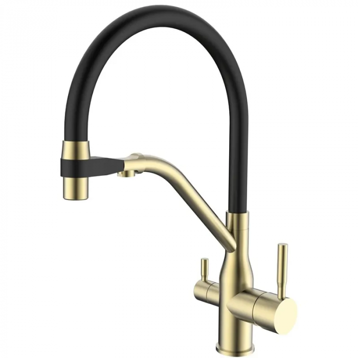 Змішувач для кухні MixxusPremium Gravity 021 BRUSHED GOLD REFL.BLACK (MI6981)