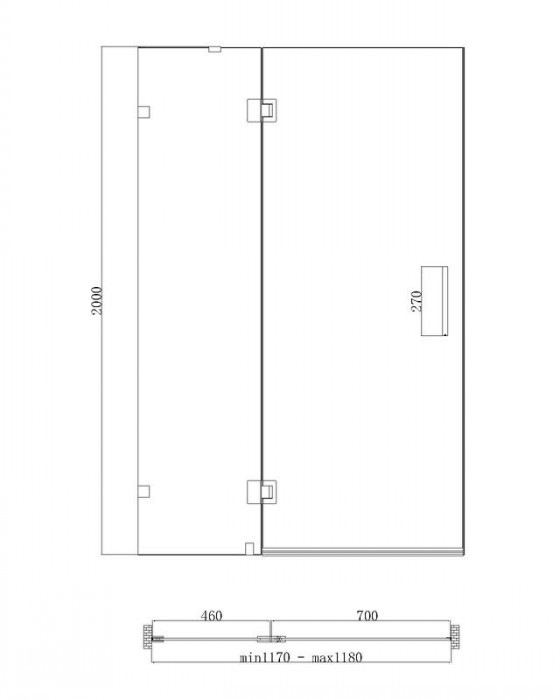 Двері в нішу Koer SR SD04-120x200-TR-01 прозоре скло Easy Clean 10мм, хром (KR5387)