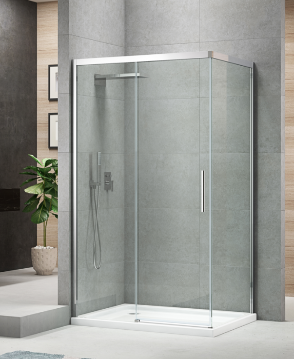 Бічна стінка до кабіни Koer SR SW05-90x200-TR-01 прозоре скло Easy Clean 6мм, хром (KR5407)