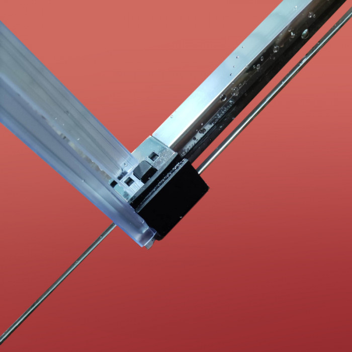 Бічна стінка до кабіни Koer SR SW05-90x200-TR-01 прозоре скло Easy Clean 6мм, хром (KR5407)