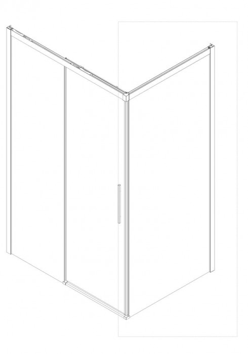 Бічна стінка до кабіни Koer SR SW05-90x200-TR-01 прозоре скло Easy Clean 6мм, хром (KR5407)