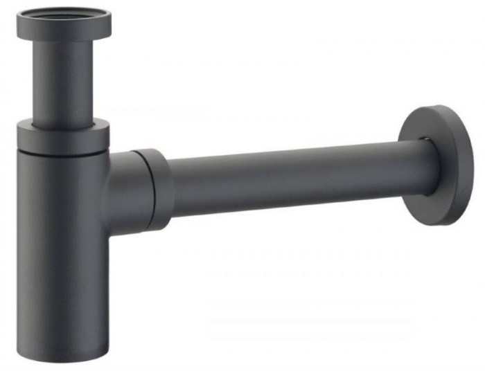 Сифон для умывальника без слива 120 BLACK черный матовый