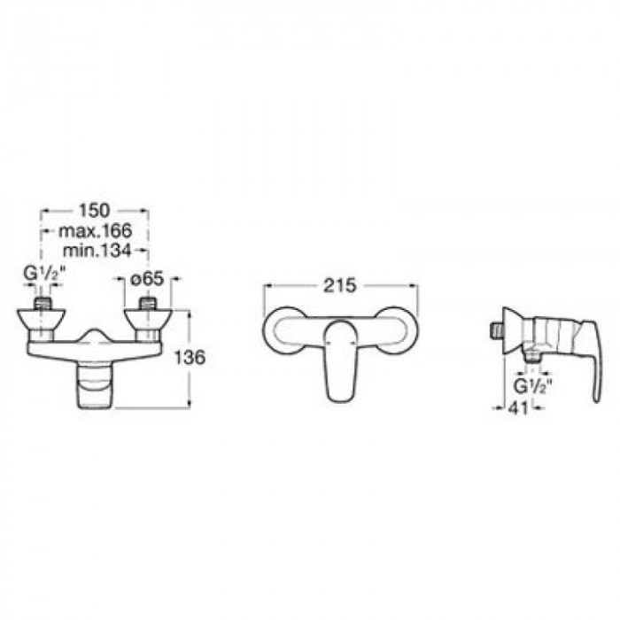 Змішувач для душу ROCA Monodin-N одноважільний, без душового гарнітуру, хром A5A2198C00