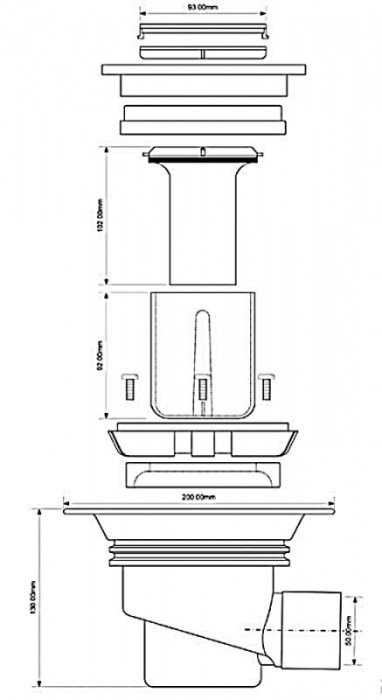 Злив у підлогу TSG1Т650SS (TSG1T6SS-50P)