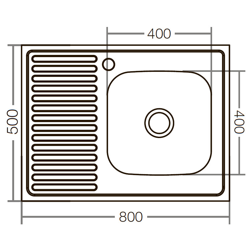 Кухонна мийка накладна Zerix Z8050R-04-160E (Satin) (ZX1615)