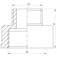 Перехідник (конектор) 3/8 "х1 / 2" (хром) Koer KF.A0406.CHR (KF0137)