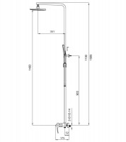 Душова колона із змішувачем водоспад KOER KB-58007-01 (Колір хром) (KR3462)