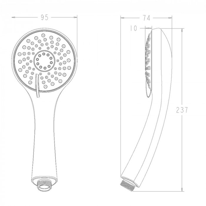 Лійка для душу Koer KP-0405-01 3 функції (Колір хром) (KR5409)