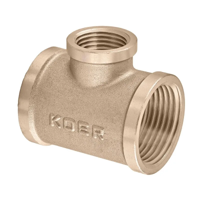 Трійник редукційний Koer KF.T100610F.WN - 1"х1/2"х1" FFF без нікелю (MX1530)