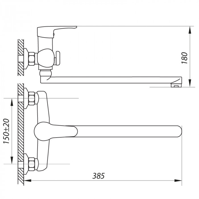 Змішувач для ванни Zerix BAX A152 (ZX2929)