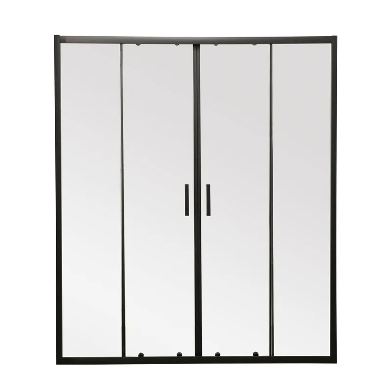 Двері у нішу розсувні MIXXUS PREMIUM DIVERSE SD01-160x185-TR BLACK прозоре скло 5мм (MI6879)