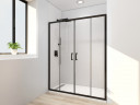 Двері у нішу розсувні MIXXUS PREMIUM DIVERSE SD01-160x185-TR BLACK прозоре скло 5мм (MI6879)