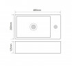 Раковина накладна Mixxus Premium QUADRO-0207 480х260х125mm з отвором під змішувач (MP6503)