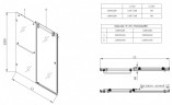 Двері в нішу Koer SR SD06-140x220-TR-07 прозоре скло Easy Clean 8мм, графіт (KR5369)