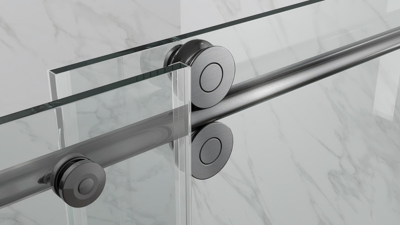 Двері в нішу Koer SR SD06-140x220-TR-07 прозоре скло Easy Clean 8мм, графіт (KR5369)