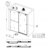 Двері в нішу Koer SR SD06-140x220-TR-07 прозоре скло Easy Clean 8мм, графіт (KR5369)