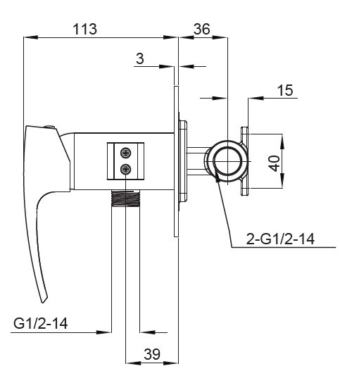 Змішувач для гігієнічного душу Koer KB-23007-04 (Колір хром+білий) (KR5162)