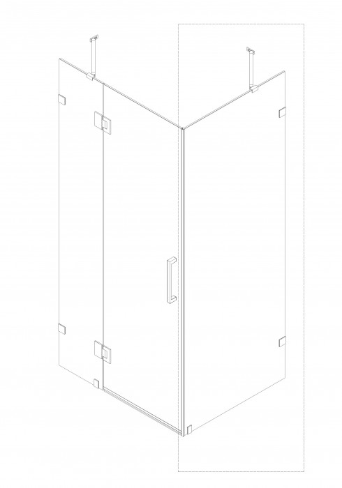 Бічна стінка до кабіни Koer SR SW04-90x200-TR-01 прозоре скло Easy Clean 10мм, хром (KR5390)