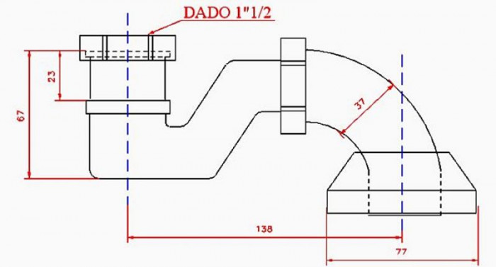 Сифон для ванни бронза антична 260 (276AB)