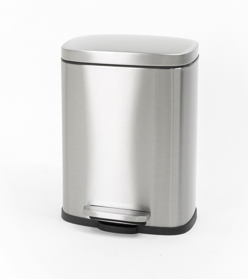 Відро для сміття з плавним закриттям прямокутне Mixxus Bevel-TC0105 SS Color 5л колір наржавійка (MI7086)